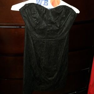 Guess Black lace strapless dress